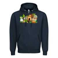 Navy chicken coffee cups Zipper Hoodie - AdoDesignShop