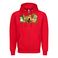 Red chicken coffee cups Zipper Hoodie - AdoDesignShop