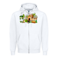 White chicken coffee cups Zipper Hoodie - AdoDesignShop