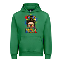 Emerald autism mom messy bun Urban Hoodie - LillyAllenDesigns