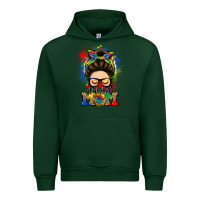 Forest Green autism mom messy bun Urban Hoodie - LillyAllenDesigns