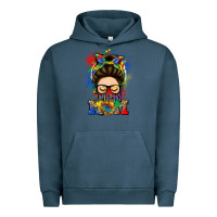 Pigment Midnight Navy autism mom messy bun Urban Hoodie - LillyAllenDesigns