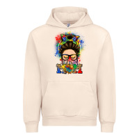 Sandshell autism mom messy bun Urban Hoodie - LillyAllenDesigns