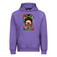 Tulip autism mom messy bun Urban Hoodie - LillyAllenDesigns