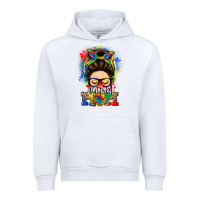 White autism mom messy bun Urban Hoodie - LillyAllenDesigns