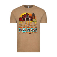 Vintage Coffee life is better on the farm with barn Vintage Tee - texasbilliewilder