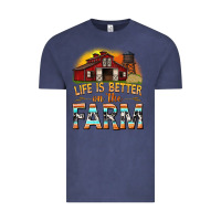 Vintage Denim life is better on the farm with barn Vintage Tee - texasbilliewilder