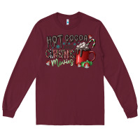 Burgundy hot cocoa and christmas movies Long Sleeve Tee - CowhideDigitalArt