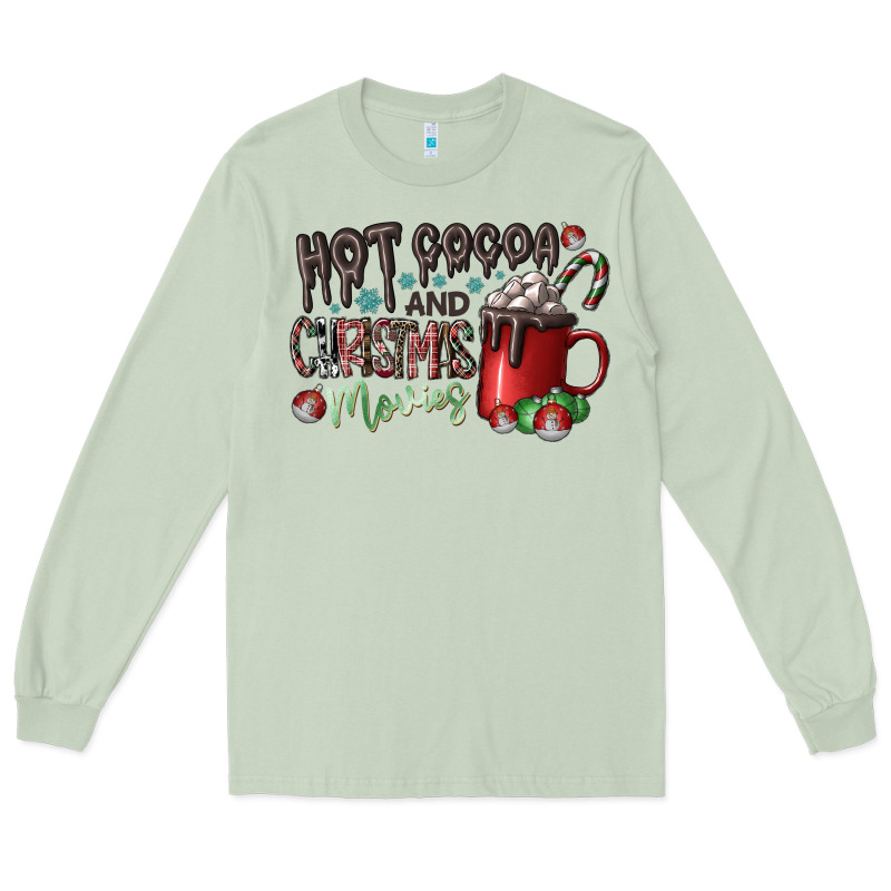 Hot Cocoa And Christmas Movies Long Sleeve Tee by CowhideDigitalArt | Teevron