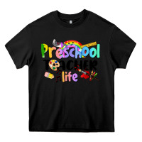 Black Preschool Teacher Life Heavy Core Tee - LillyAllenDesigns