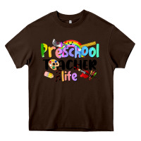 Chocolate Brown Preschool Teacher Life Heavy Core Tee - LillyAllenDesigns