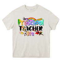 Cream Preschool Teacher Life Heavy Core Tee - LillyAllenDesigns