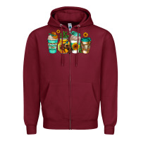 Burgundy arizona coffee cups Zipper Hoodie - AdoDesignShop