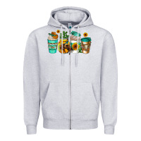 Heather Grey arizona coffee cups Zipper Hoodie - AdoDesignShop