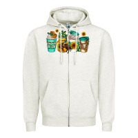 Oatmeal Heather arizona coffee cups Zipper Hoodie - AdoDesignShop