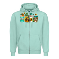 Seafoam arizona coffee cups Zipper Hoodie - AdoDesignShop