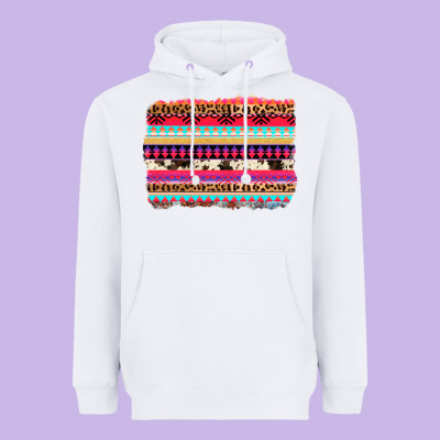 Aztec Western Leopard Cowhide Background Heavyweight Hoodie Designed By Adodesignshop