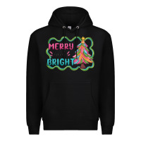 Black merry and bright christmas tree Premium Hoodie - MaliasSmallBusiness