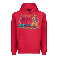 Cardinal merry and bright christmas tree Premium Hoodie - MaliasSmallBusiness