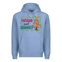 Colony Blue merry and bright christmas tree Premium Hoodie - MaliasSmallBusiness