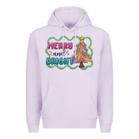 Lilac merry and bright christmas tree Premium Hoodie - MaliasSmallBusiness