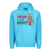 Ocean Blue merry and bright christmas tree Premium Hoodie - MaliasSmallBusiness