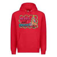 Red merry and bright christmas tree Premium Hoodie - MaliasSmallBusiness