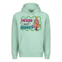 Seafoam merry and bright christmas tree Premium Hoodie - MaliasSmallBusiness