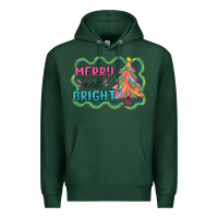 Sports Green merry and bright christmas tree Premium Hoodie - MaliasSmallBusiness
