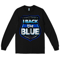Black I back the blue 4th of July Long Sleeve Tee - CowGirlArtShop