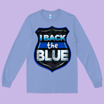 I Back The Blue 4th Of July Long Sleeve Tee Designed By Cowgirlartshop