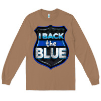 Toasted Coconut I back the blue 4th of July Long Sleeve Tee - CowGirlArtShop
