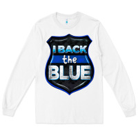 White I back the blue 4th of July Long Sleeve Tee - CowGirlArtShop