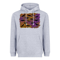 Heather Grey halloween leopard bat background Heavyweight Hoodie - AdoDesignShop