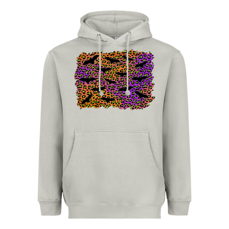 Halloween Leopard Bat Background Heavyweight Hoodie by AdoDesignShop | Teevron