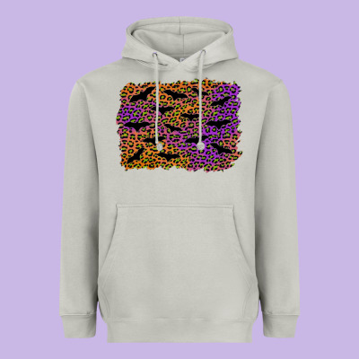 Halloween Leopard Bat Background Heavyweight Hoodie Designed By Adodesignshop