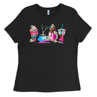 Black hair stylist coffee cup Ladies Tee - AdoDesignShop