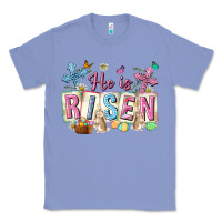 Colony Blue he is risen easter with flowers Classic Tee - Neo Western