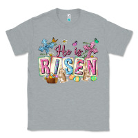 Heather Grey he is risen easter with flowers Classic Tee - Neo Western