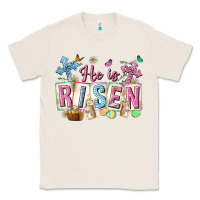 Natural he is risen easter with flowers Classic Tee - Neo Western