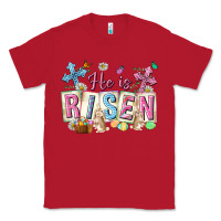 Red he is risen easter with flowers Classic Tee - Neo Western