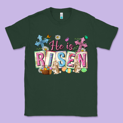 He Is Risen Easter With Flowers Classic Tee Designed By Neo Western