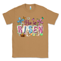 Toasted Coconut he is risen easter with flowers Classic Tee - Neo Western