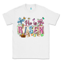 White he is risen easter with flowers Classic Tee - Neo Western