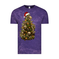 Cloud Purple Skeleton merry christmas tree Vintage Tee - RanaPortraitStore