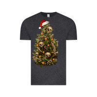 Vintage Black Skeleton merry christmas tree Vintage Tee - RanaPortraitStore