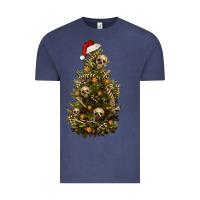 Vintage Denim Skeleton merry christmas tree Vintage Tee - RanaPortraitStore