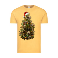 Vintage Mustard Skeleton merry christmas tree Vintage Tee - RanaPortraitStore