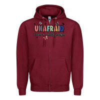 Burgundy unafraid Zipper Hoodie - JahusDesignShop