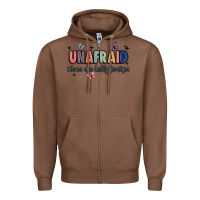 Chestnut unafraid Zipper Hoodie - JahusDesignShop